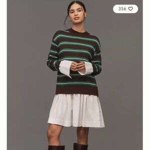 Simon Miller Black and Teal Striped Sweater